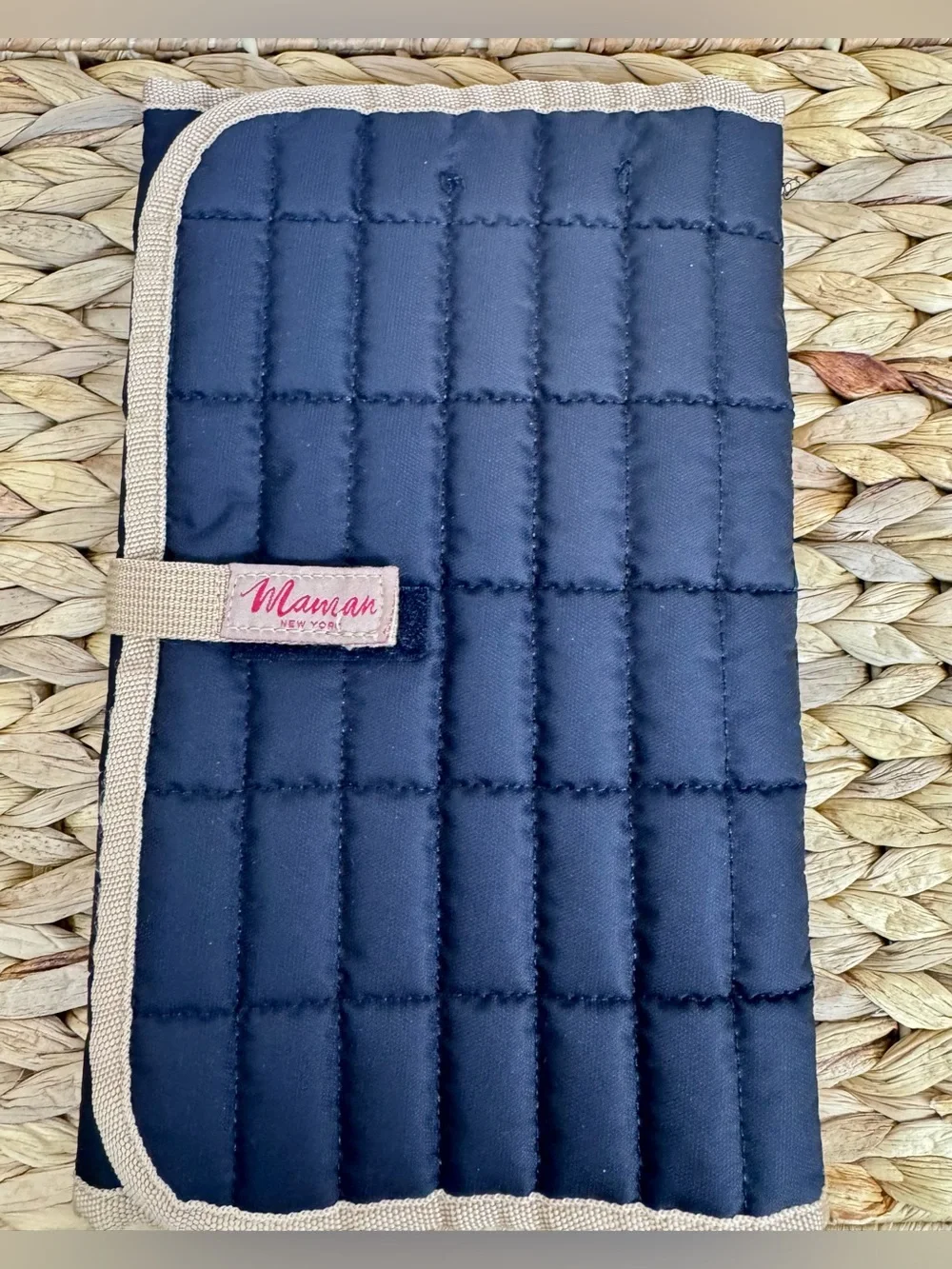 Maman New York Black Quilted Diaper Bag Tote Changing Pad
